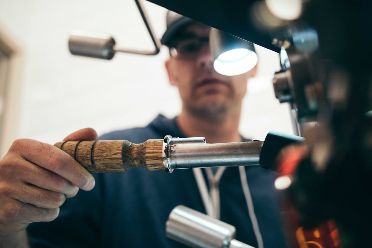 Electrician working with precision tools